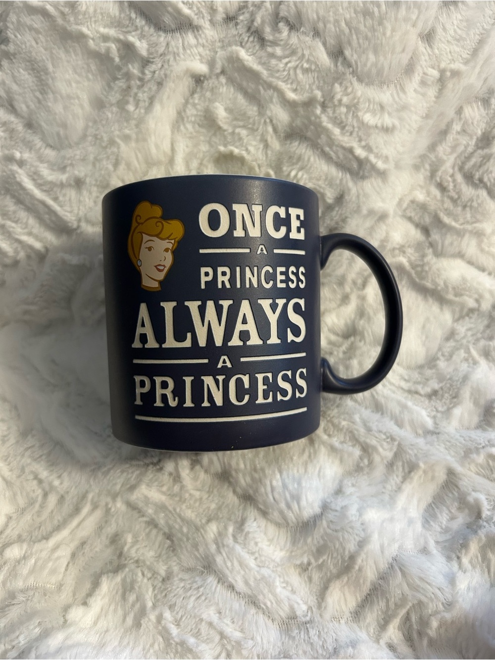 Disney Navy and White "Once a Princess Always a Princess" Ceramic Mug